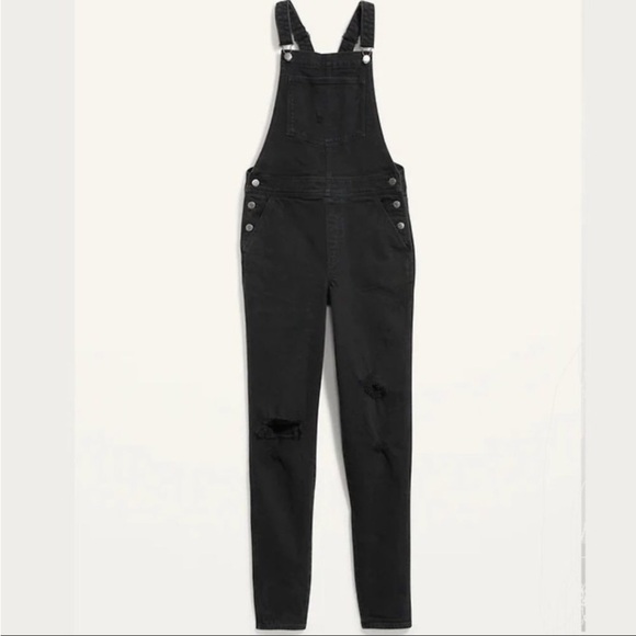 NWT! Black O.G. Straight Black Ripped Jean Overalls - TALL SIZES - Picture 13 of 14